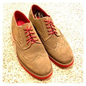 Steve Madden Suede Kickstart Shoes (Tan / Red)